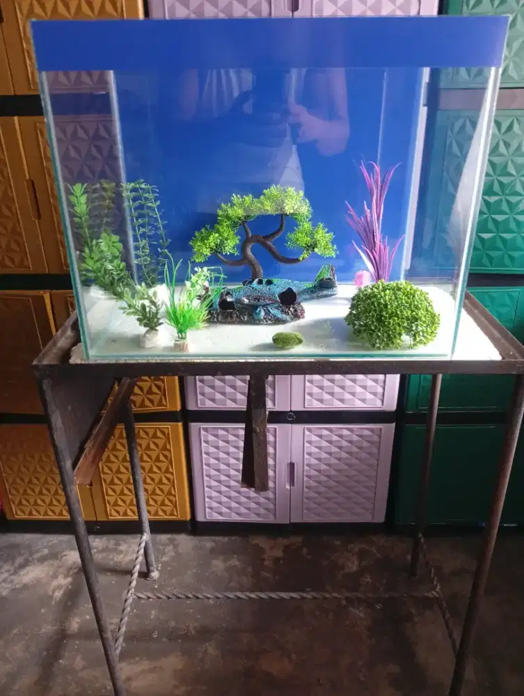 Aquarium 50x40x30 set baru