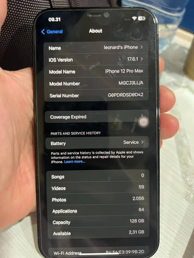 Iphone 12 Pro Max 128 GB kondisi normal