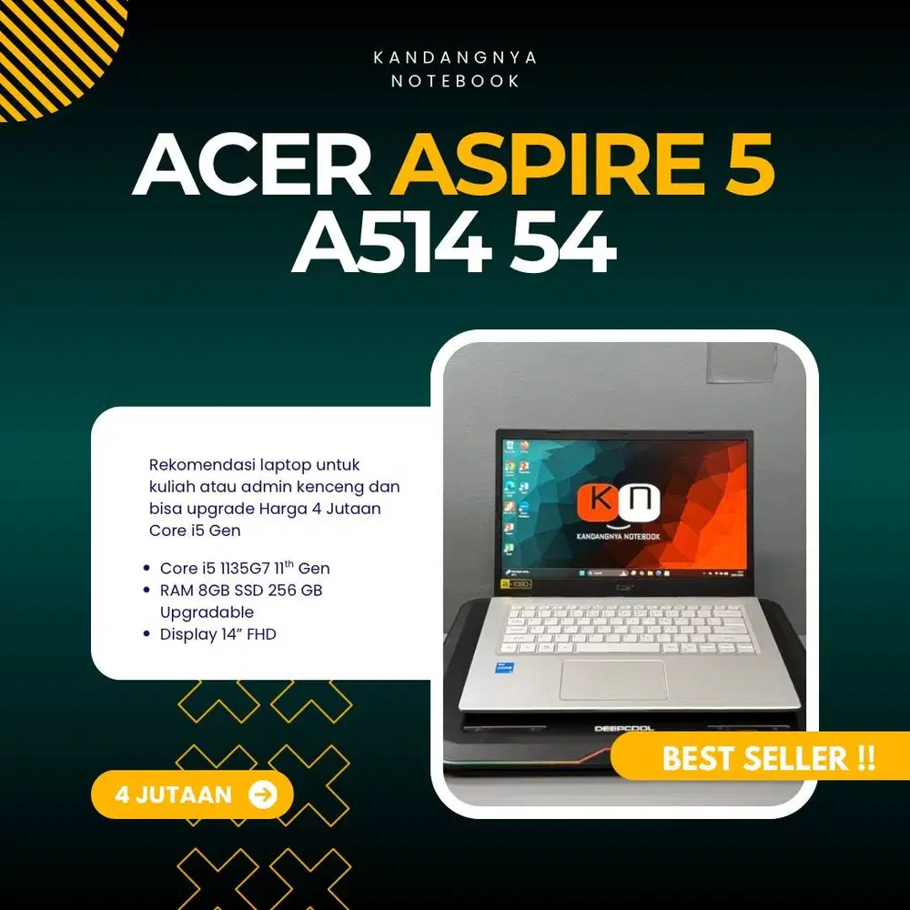 Acer Aspire 5 A514 54 i5 1135G7 Ram 8/256GB Layar 14inch