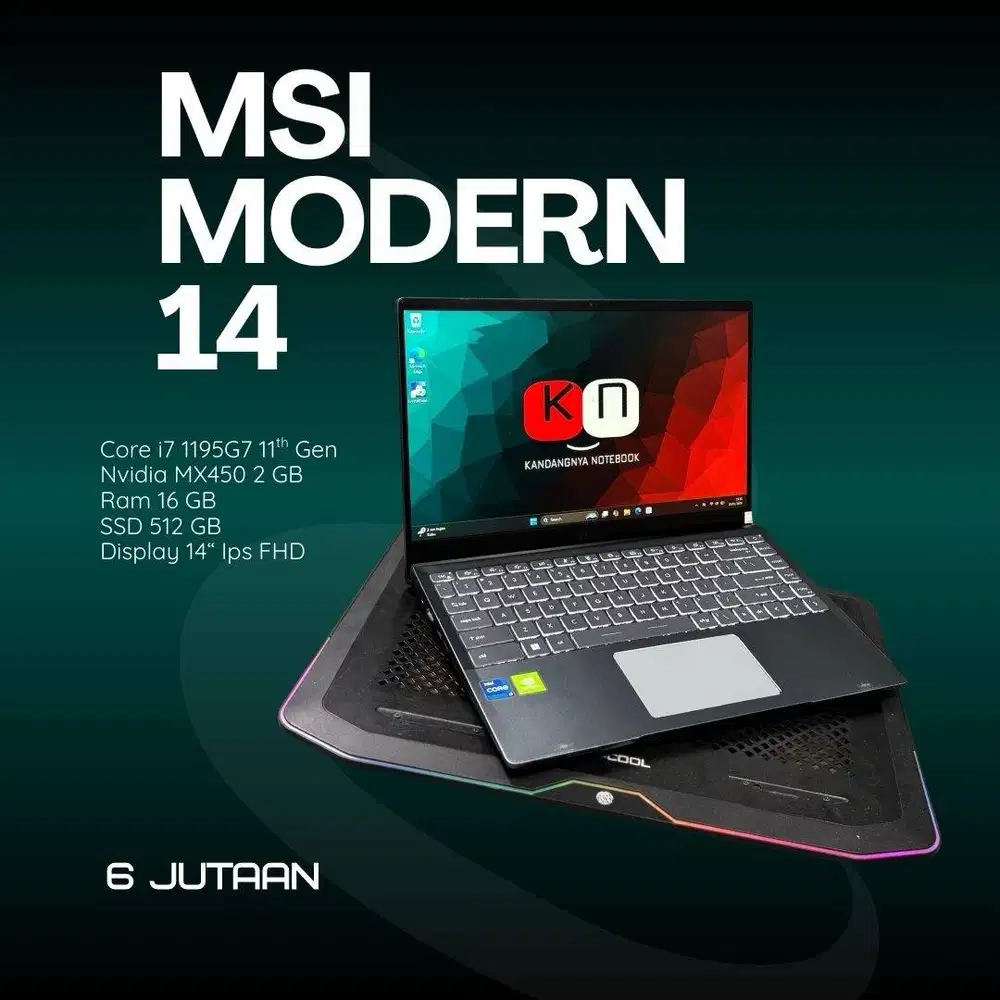 Msi Modern 14 B11SB i7 1195G7 Nvidia MX450 2GB Ram 16/512GB