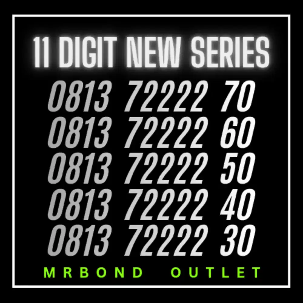 NOMOR CANTIK SIMPATI 11 DIGIT NEW  KWARTET 2222