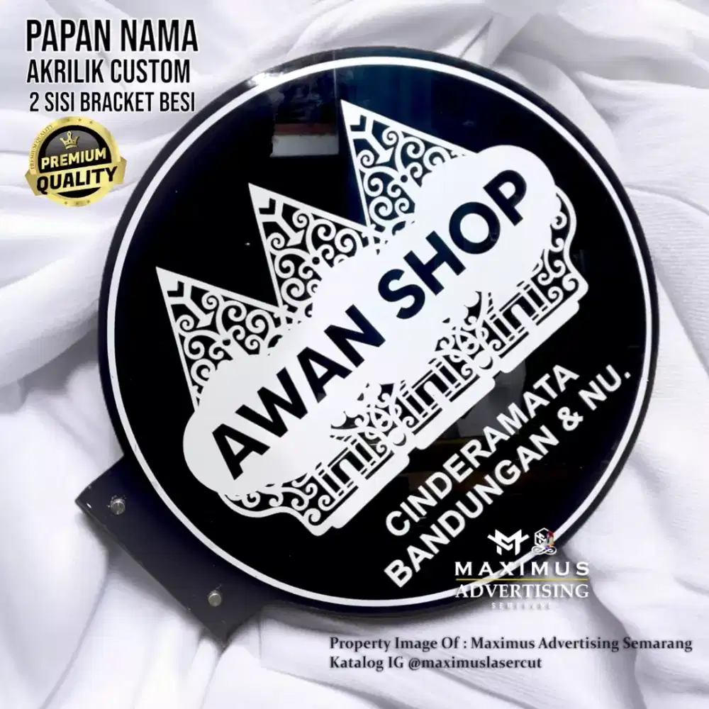 Papan Logo Akrilik 2 Sisi