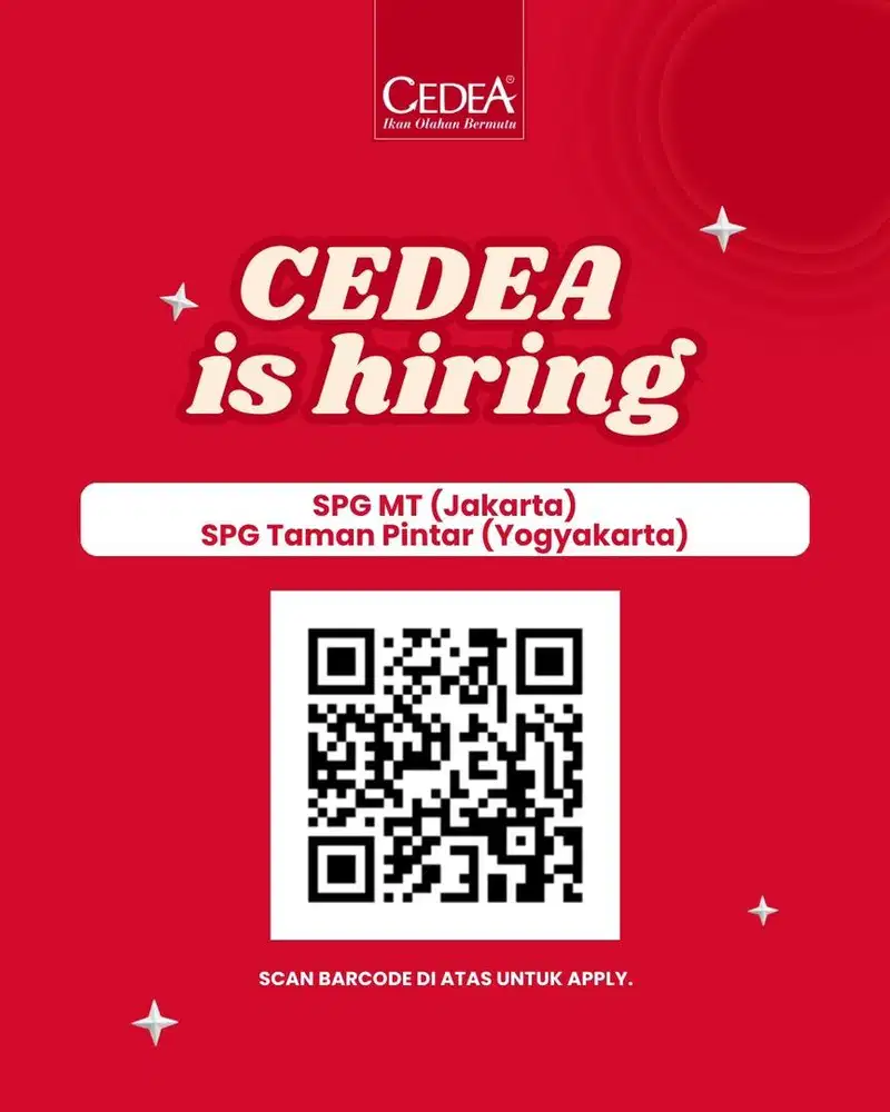 DICARI: SPG MT (JAKARTA) & SPG Taman Pintar (YOGYAKARTA)