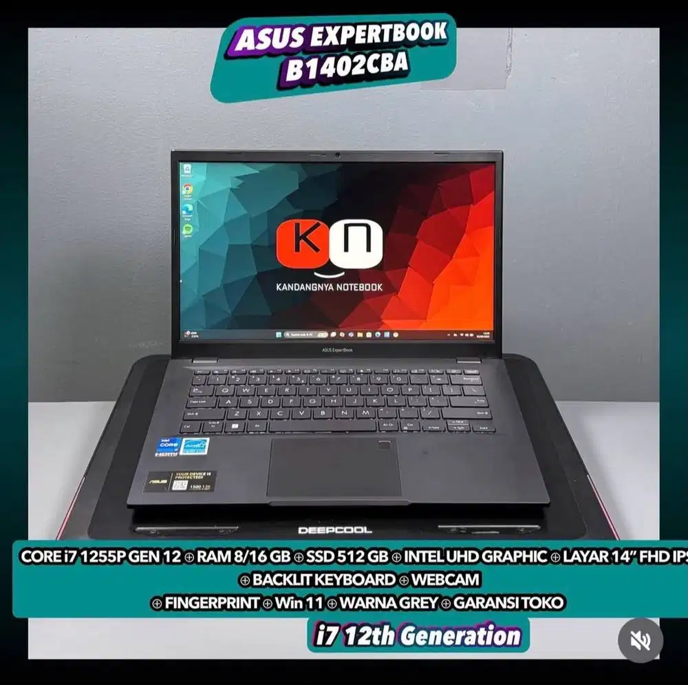 Asus Expertbook B1402CBA i7 1255P Ram 16/512GB Layar 14inch