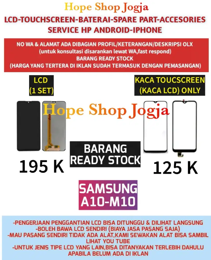 Touchscreen-Baterai-LCD Samsung A10-M10
