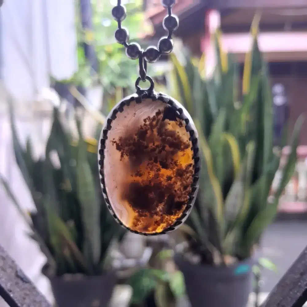 Liontin akik Lumut Natural