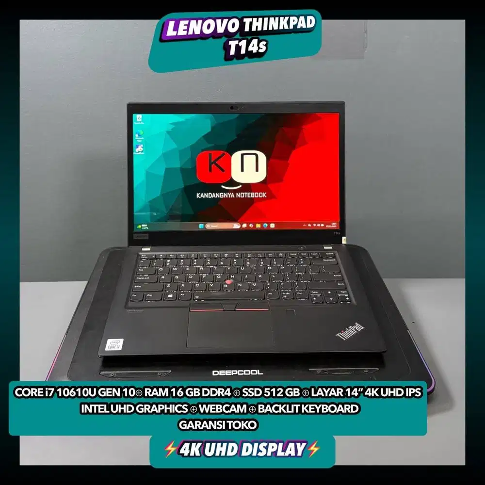 Lenovo Thinkpad T14s 4K i7 10610U Ram 16/512GB Layar 14inch 4k