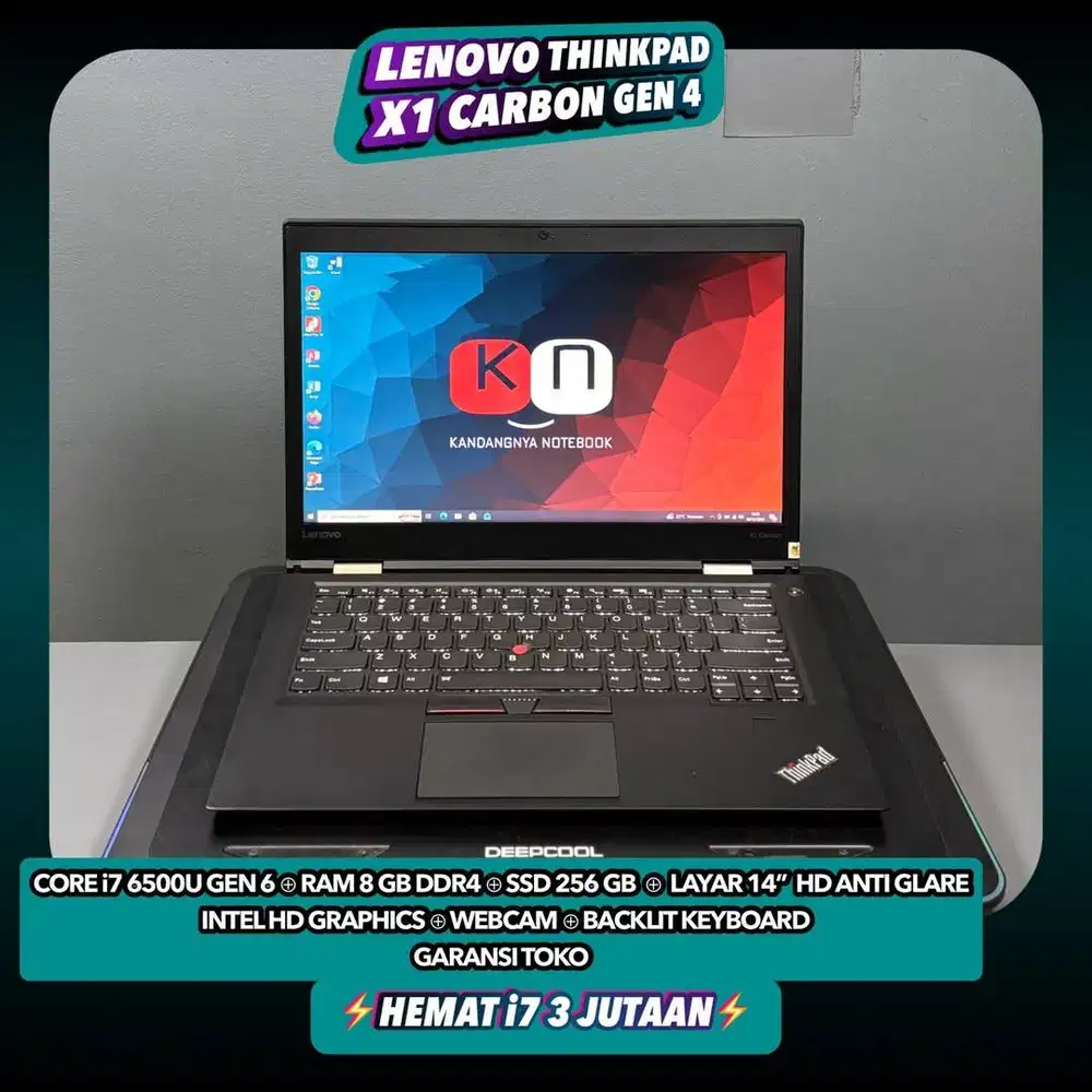 Lenovo Thinkpad X1 Carbon 4th i7 Gen6 Ram 8/256GB Layar 14inch