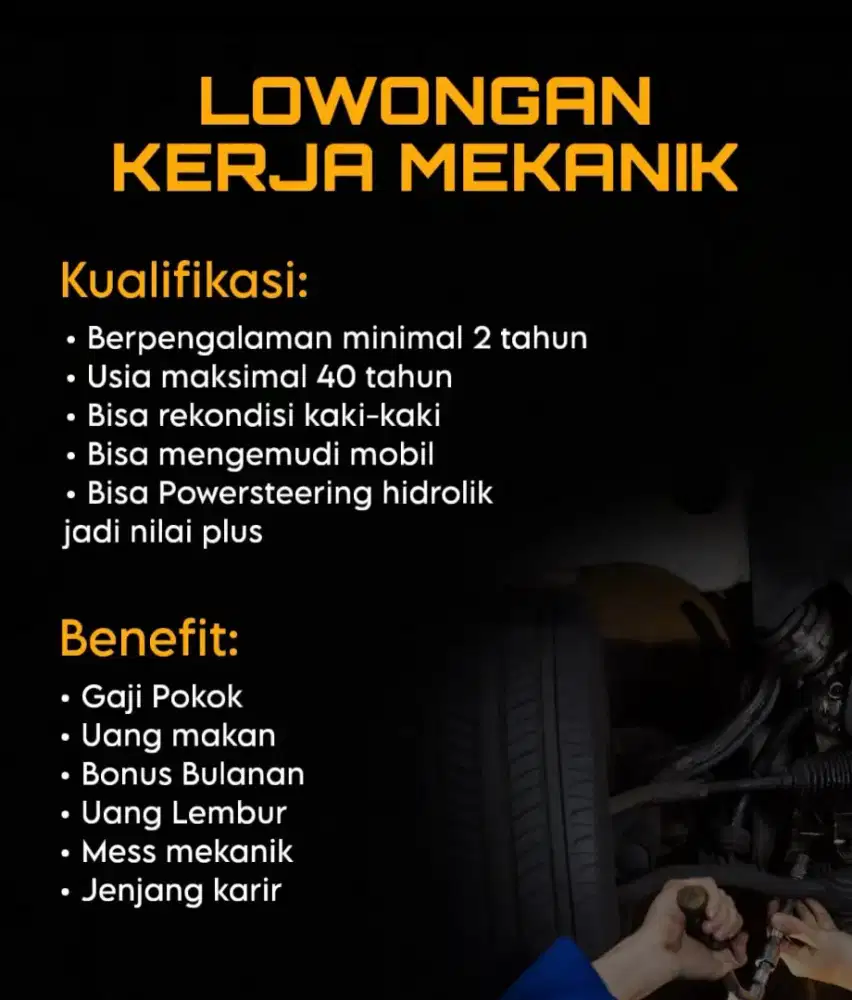 Loker Mekanik Kaki-kaki mobil