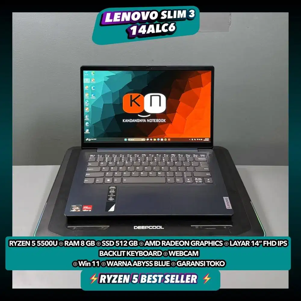 Lenovo Slim 3 14ALC6 Ryzen 5 5500U Ram 8/512GB Layar 14inch