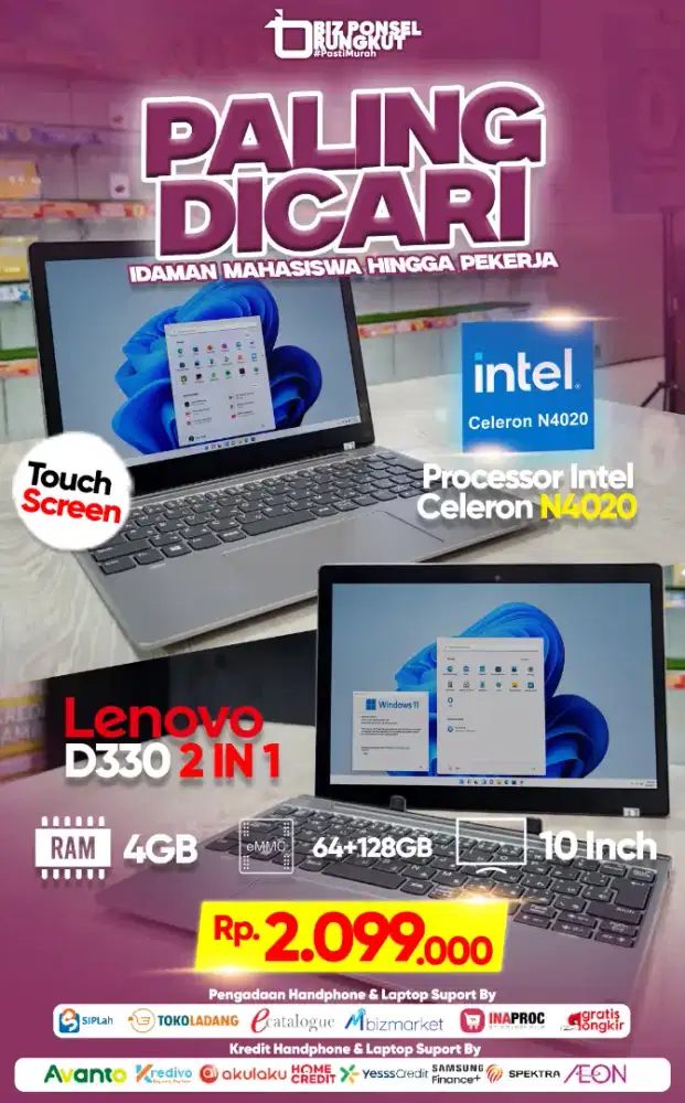 PROMO KILAT LENOVO D330 2 IN 1 TOUCHSCREEN CUMA 2.099