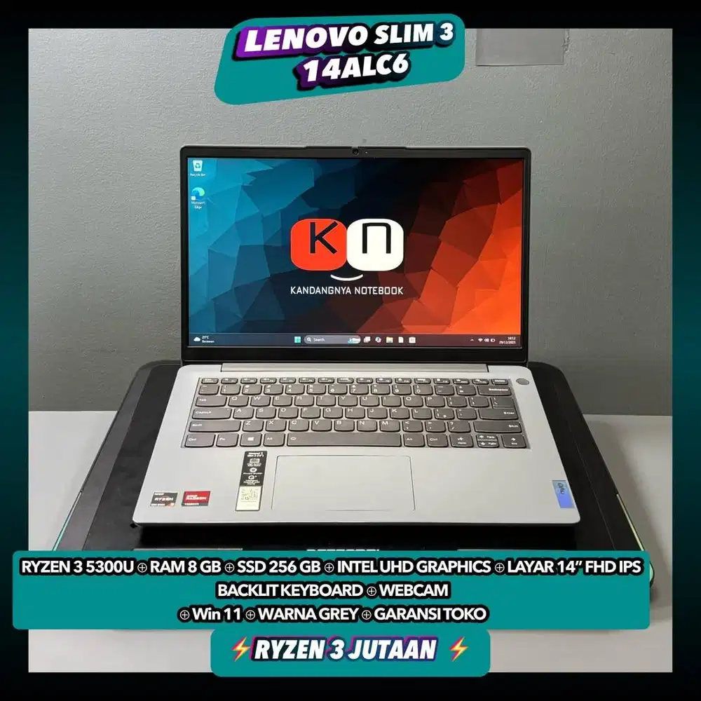 Lenovo Ideapad Slim 3 14ALC6 Ryzen 3 5300U Ram 8/256GB Layar 14inch