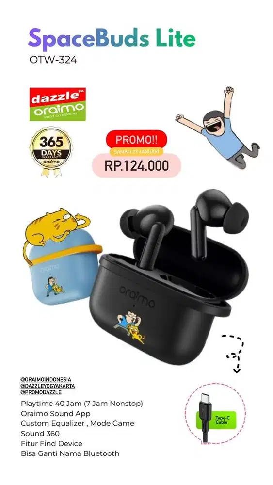 TWS Oraimo SpaceBuds Lite OTW-324