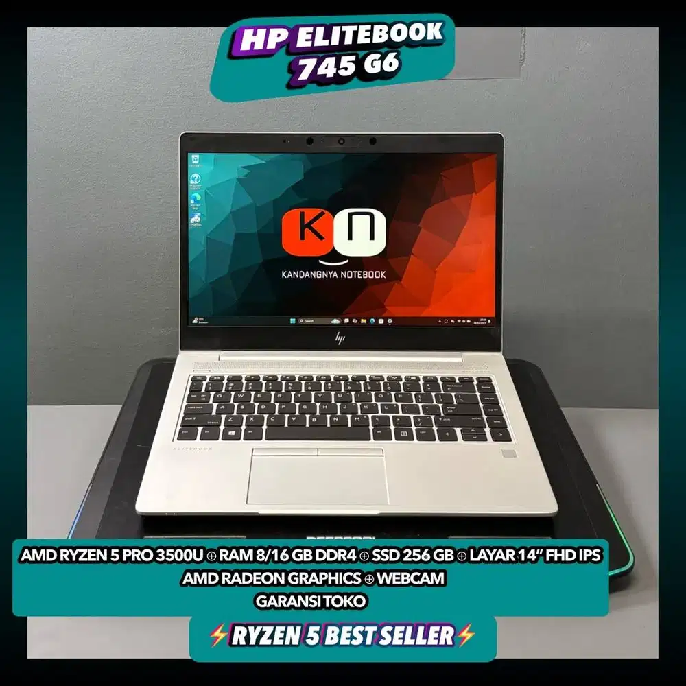 Hp Elitebook 745 G6 Ryzen 5 3500U Ram 16/256GB Layar 14inch