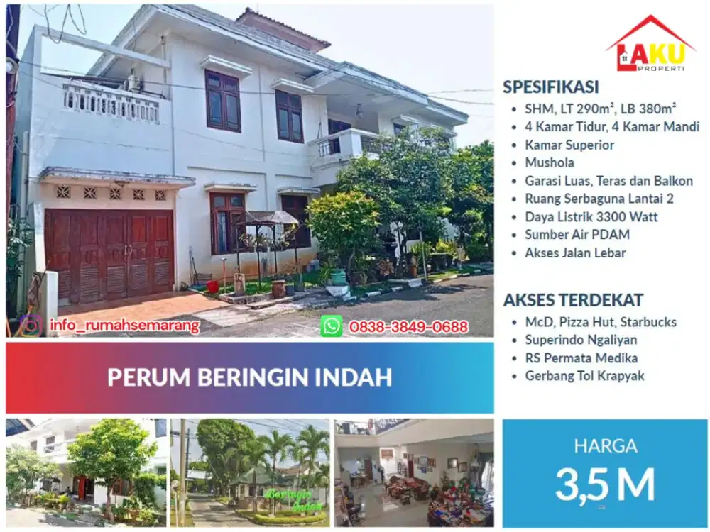 Dijual Cepat! Rumah Mewah 2 SHM di Beringin Indah Ngaliyan