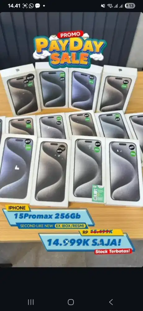 Iphone 15 Promax 256GB new unit ibox BNIB bergaransi bisa dicicil