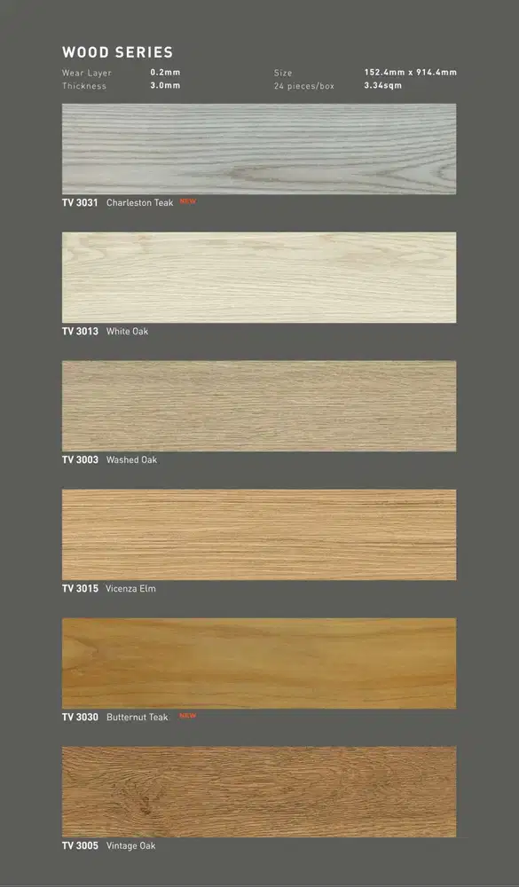 TACO Lantai Vinyl 3mm Motif Kayu per 1 box