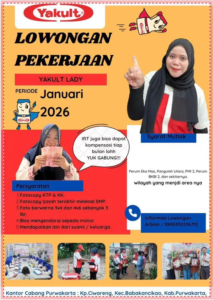 LOWONGAN PEKERJAAN YAKULT LADY