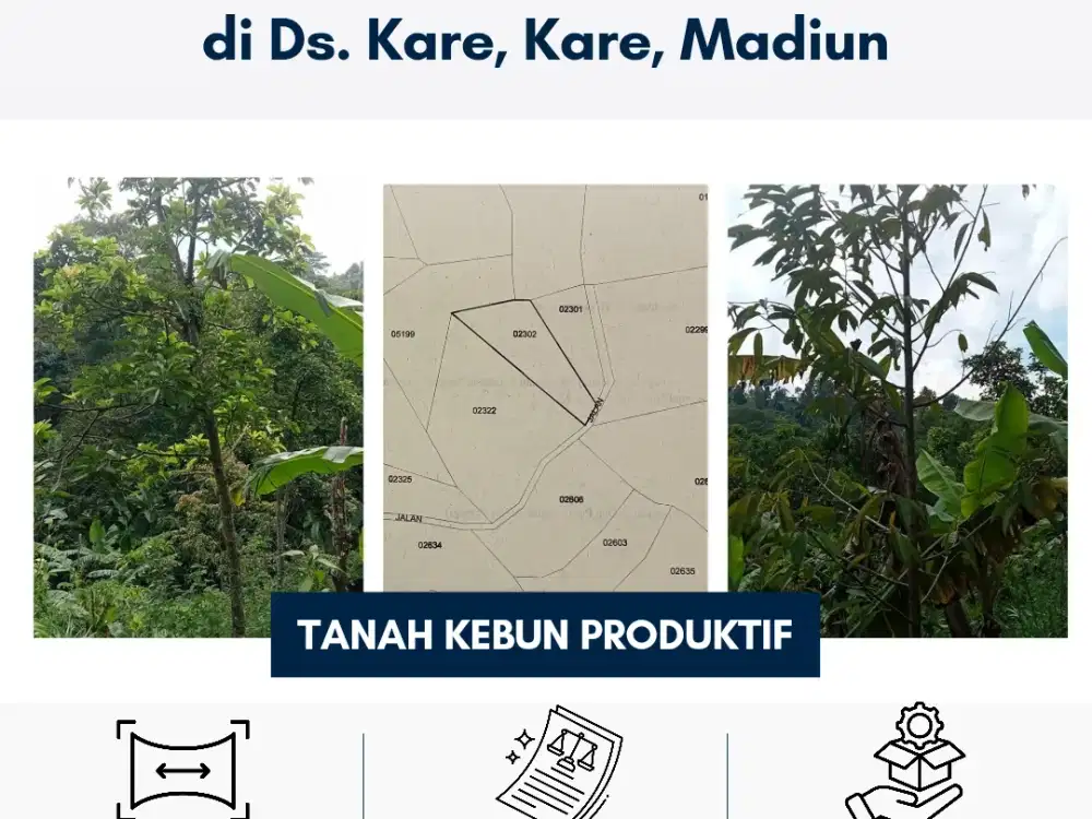 Dijual Kebun Produktif di Desa Kare Kec. Kare, Madiun