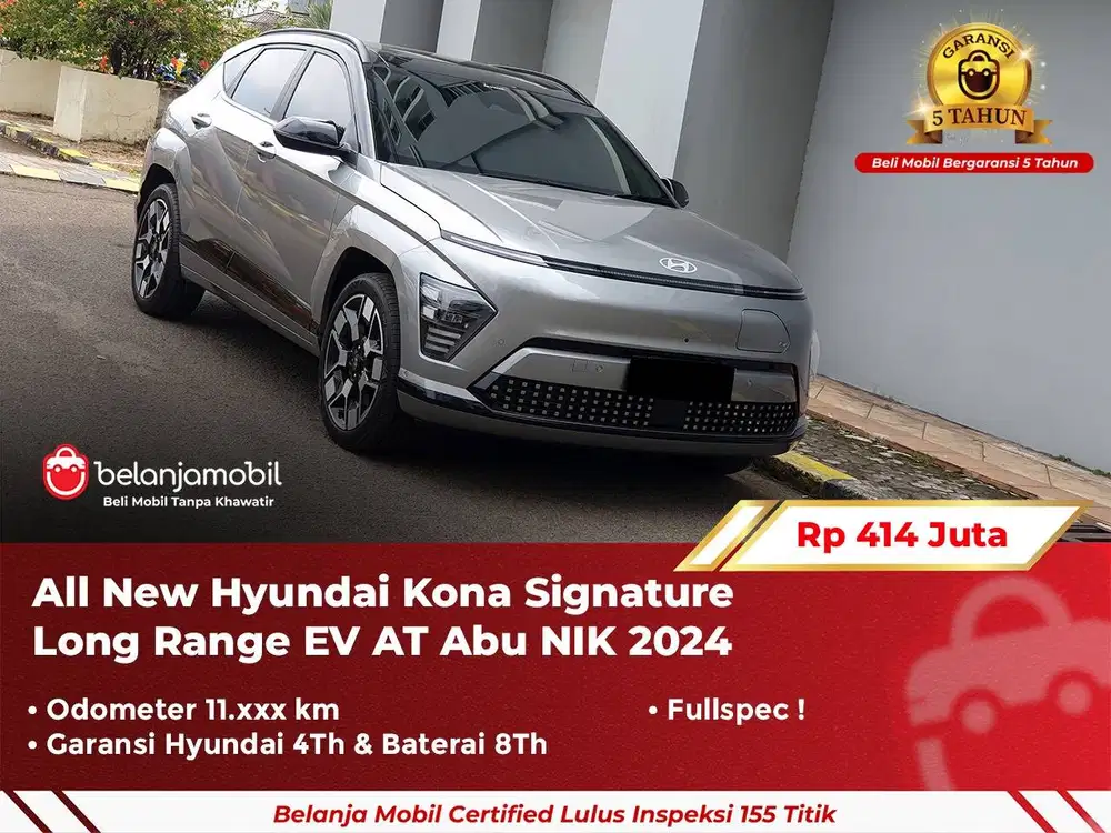 [ GARANSI 5TH ] Hyundai Kona Signature Long Range EV 2024/2025