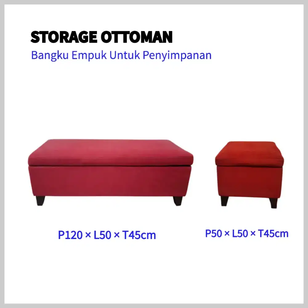 Bangku Empuk Penyimpanan Storage Ottoman