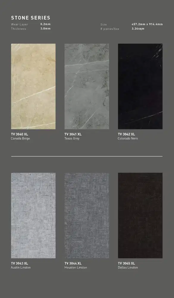 TACO Lantai Vinyl XL 3mm Motif Stone per 1 box