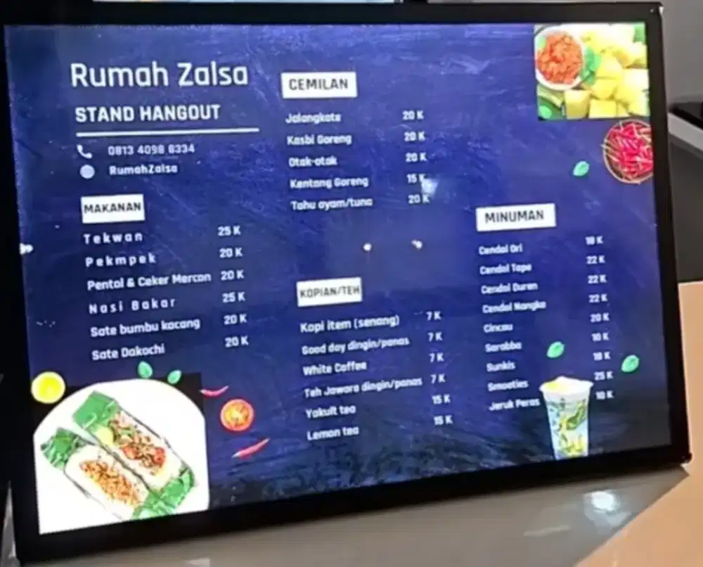 Light Led menu Display