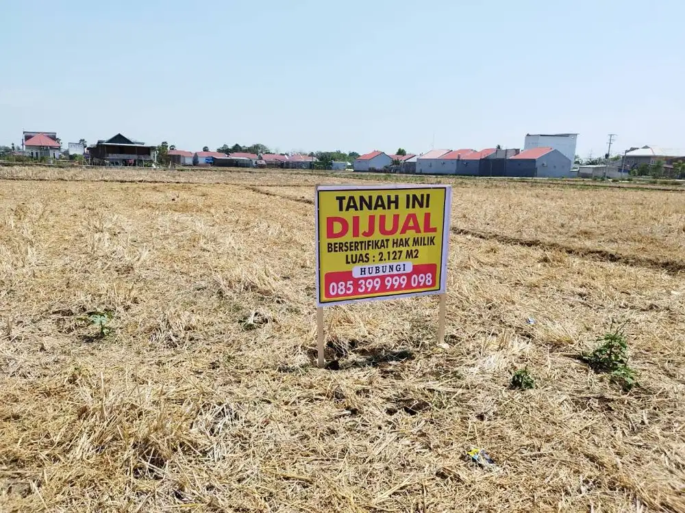 Dijual Tanah Sertifikat Hak Milik dengan Luas 2.127 m2