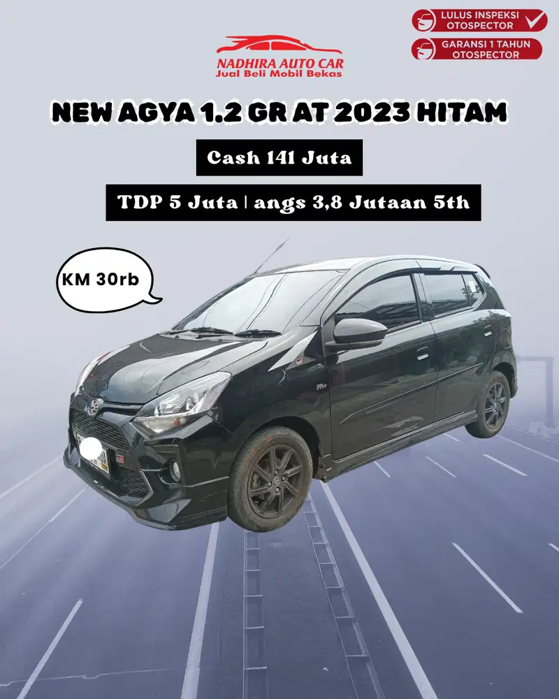 Promo TDP Cuma 5 Juta New Agya 1.2 GR AT 2023 Hitam