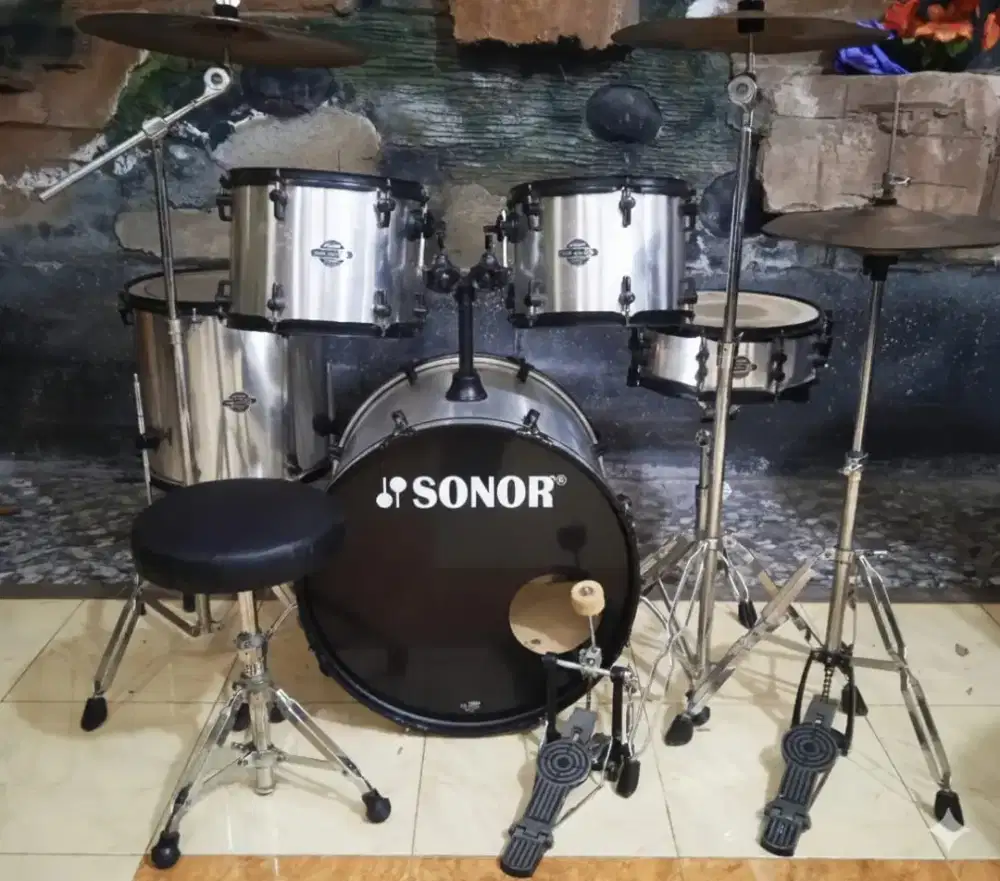 Drum Sonor Smart Force Xtend, plus simbal, kursi Sonor