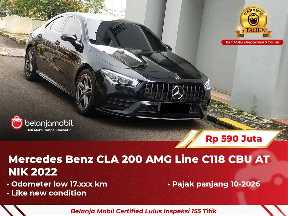 [ GARANSI 5TH ] Mercedes Benz Mercy CLA200 AMG AT Hitam 2022 2023