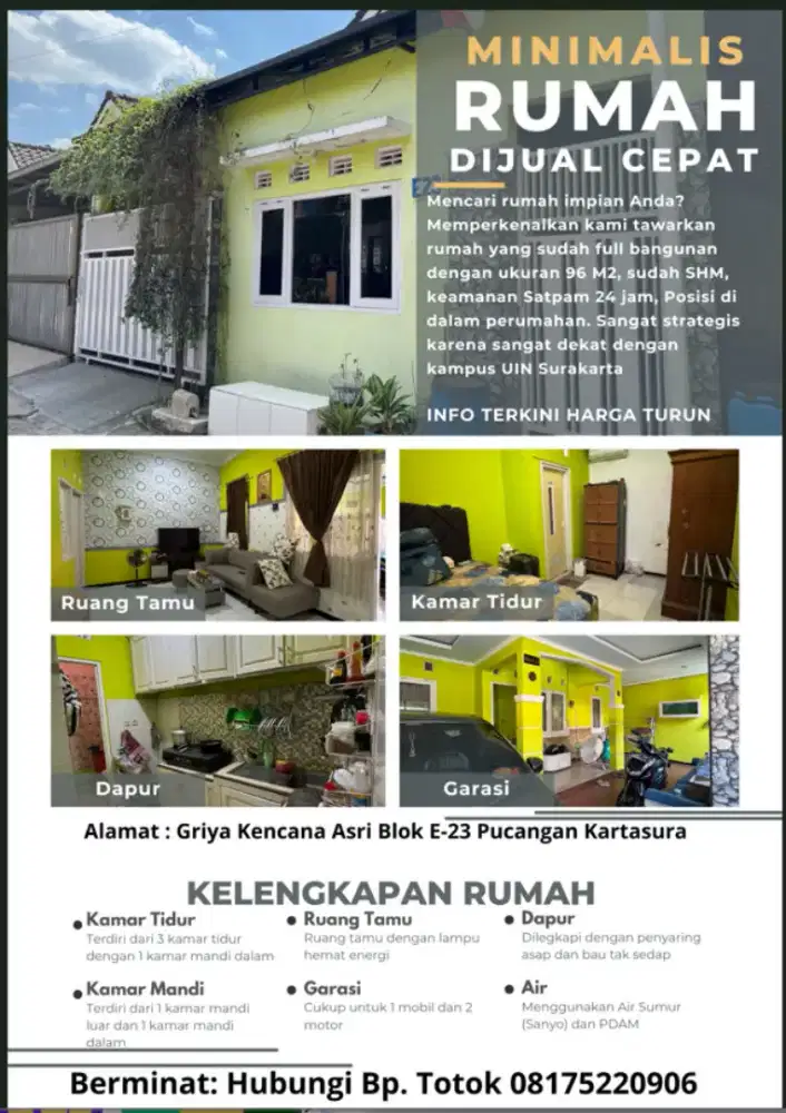 Rumah lokasi strategis dekat kampus UIN