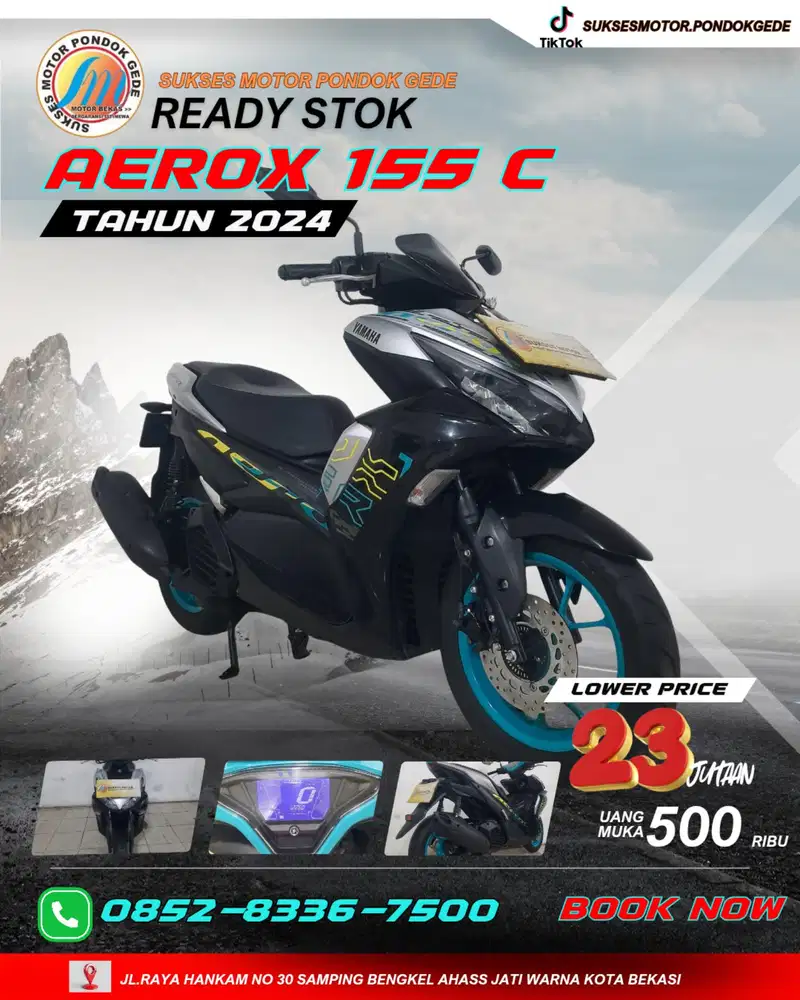 UANG MUKA 500 RIBU YAMAHA AEROX 155 CON TAHUN 2024