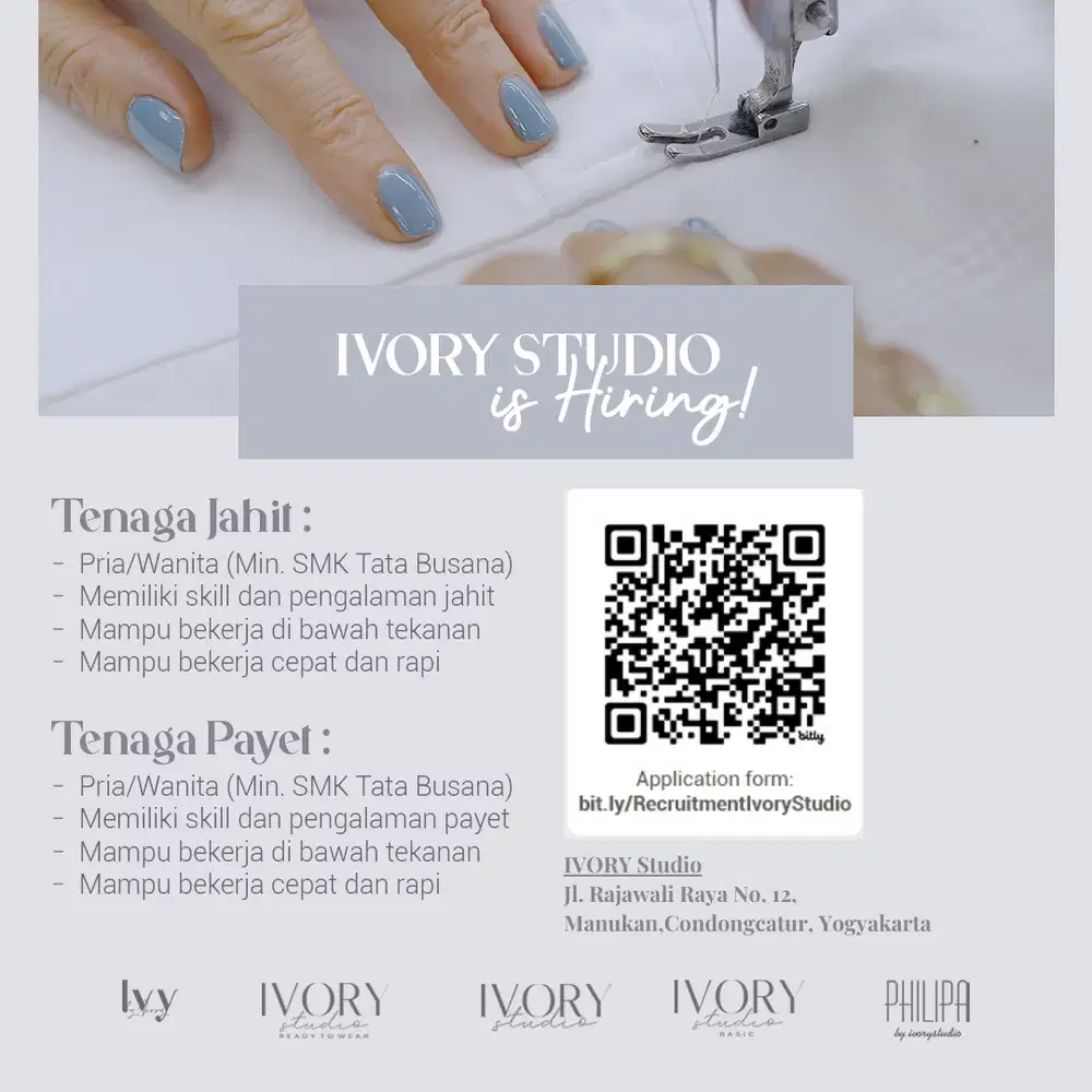 Tenaga Jahit, Payet, Sales Representative Online