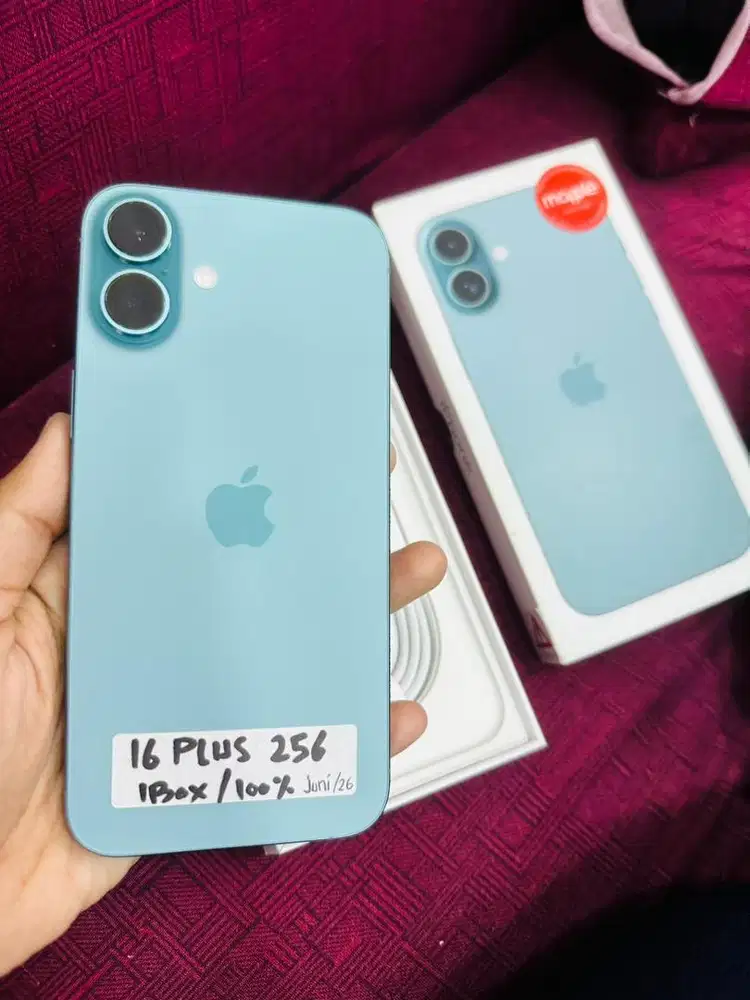 Iphone 16 plus 256gb teal garansi resmi mulus