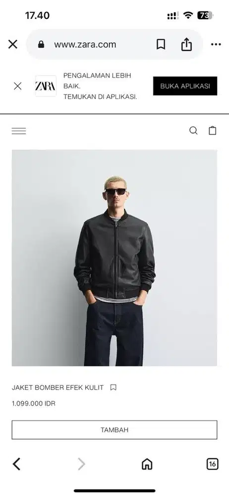 Zara JAKET BOMBER PREMIUM EFEK KULIT