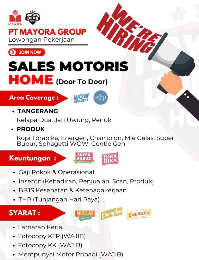 SALES MOTORIS MAYORA (door to door)