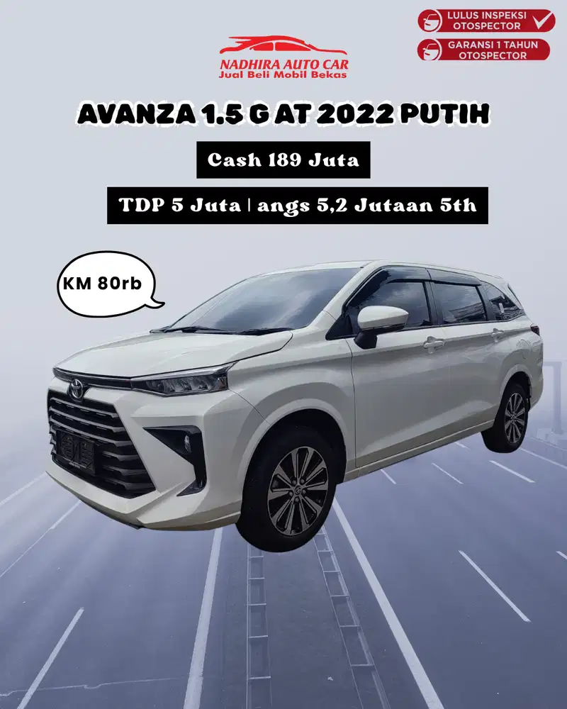 TDP Hanya 5 Juta Avanza 1.5 G AT 2022 Putih