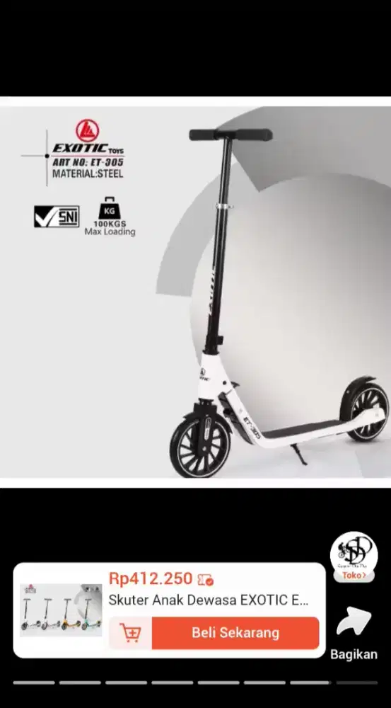 SCOOTER ANAK SD SAMPAI DEWASA EXOTIC ET 305