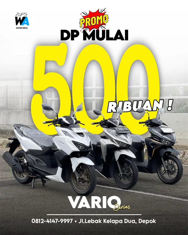 PROMO DP 500 RIBU Honda Vario 125, Vario 150, Vario 160 Cash/Kredit
