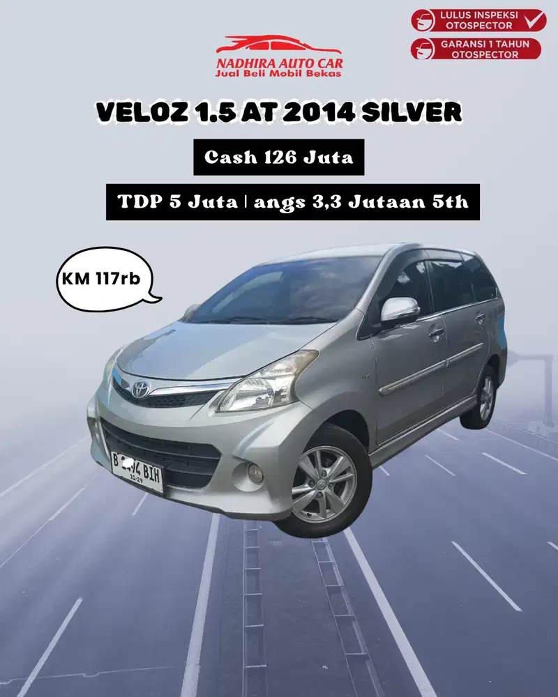 DP 5 Juta Aja Veloz 1.5 AT 2014 Silver