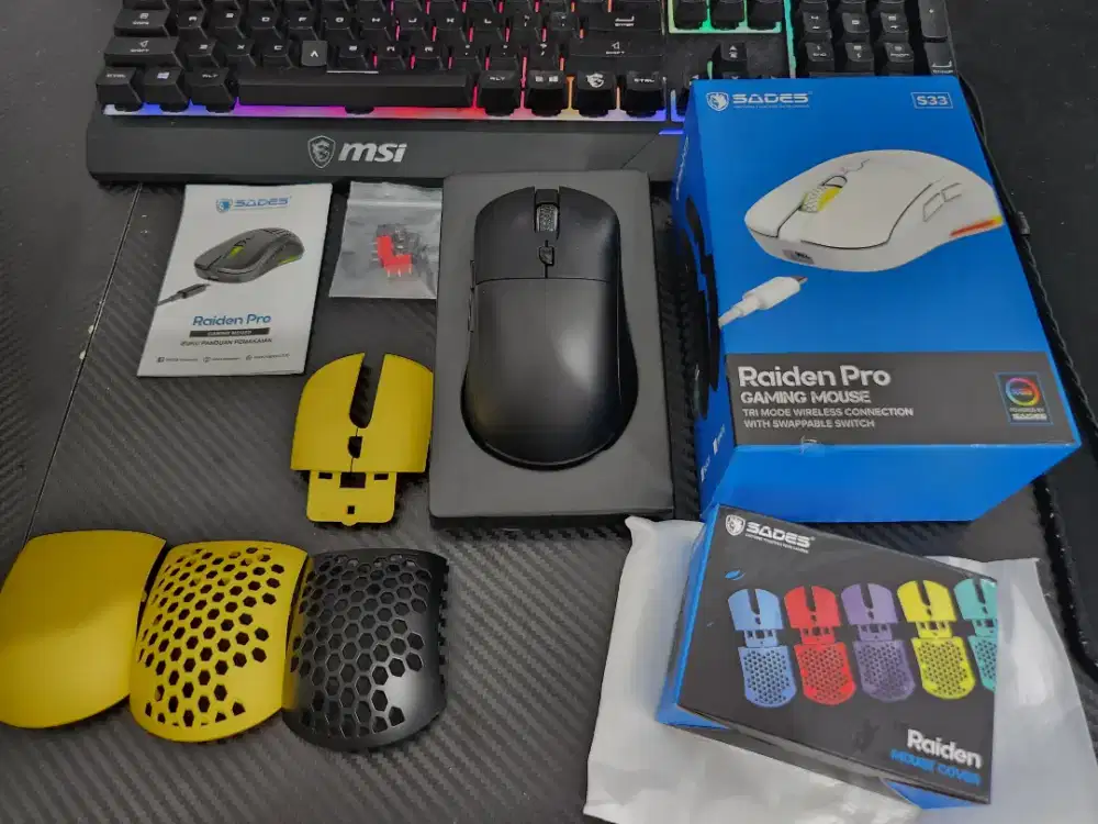 Mouse Gaming Wireless Modular Dual Mode Sades Raiden S33 Pro