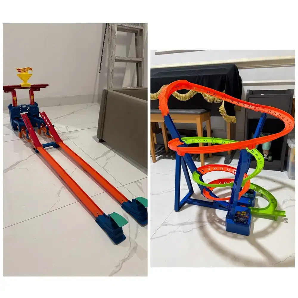 Hot wheels track steam balance Hot wheels track spiral speed crash