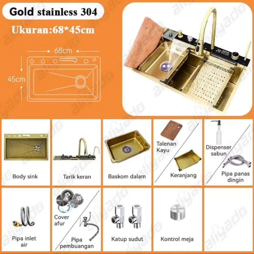 Sink washtafel pencuci piring electric modern terbaru banyak fitur
