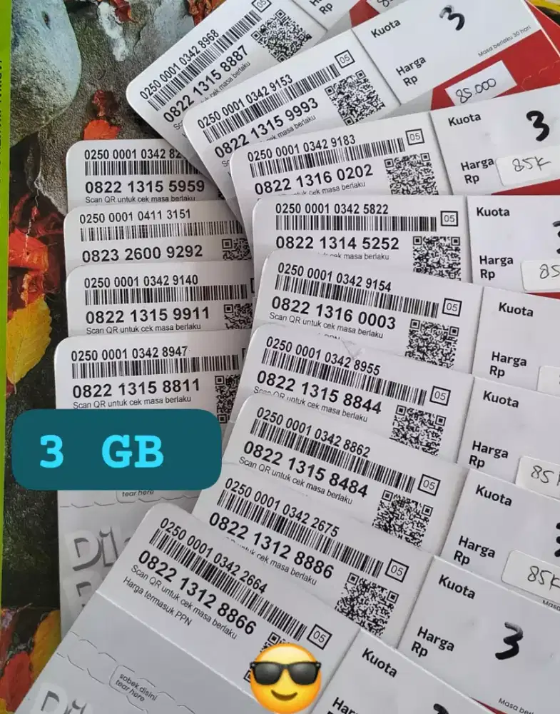 ADA KUOTA 3 GB SEBULAN NOMOR CANTIK SIMPATI