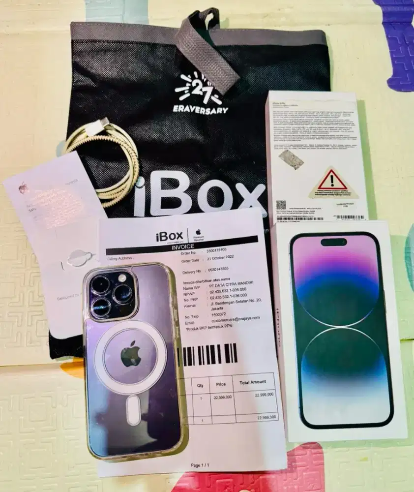 DI JUAL IPHONE 14 PRO PURPLE 256 GB IBOX