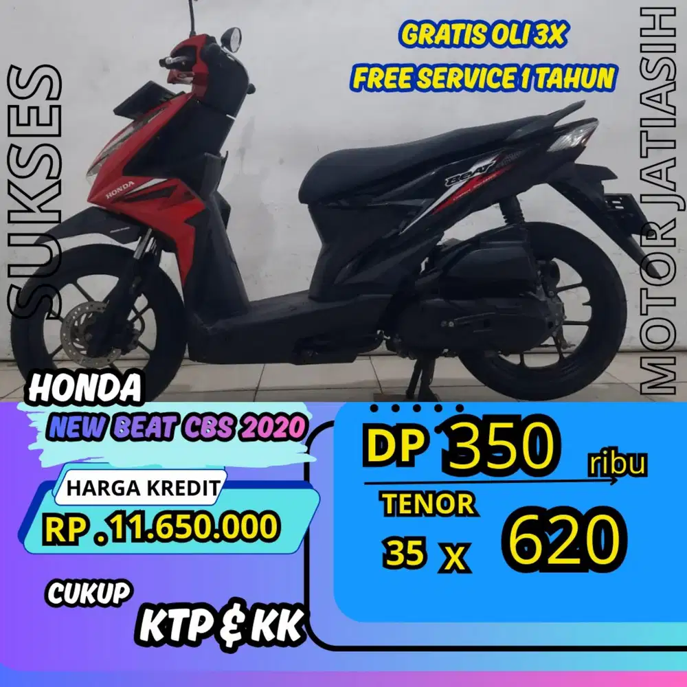 PROMO DP MURAH HONDA NEW BEAT CBS 2020 DP 350 RIBU BISA CASH/KREDIT