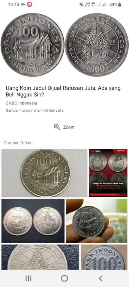 Uang koin 100 rupiah tahun 1978