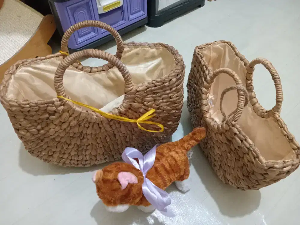 2 tas dan 1 boneka kucing