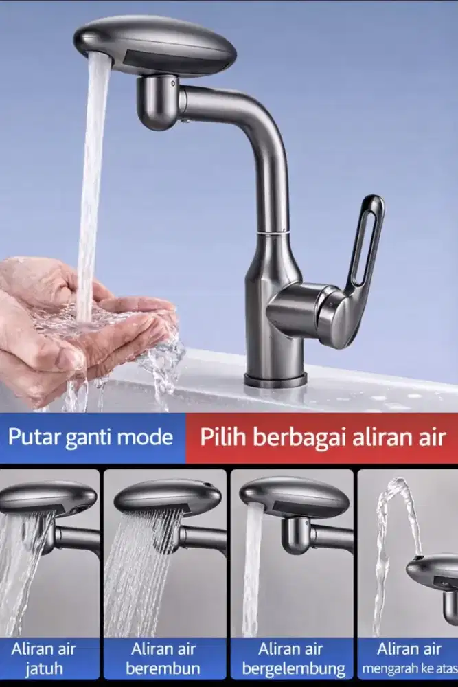 Kran Air 4in1 Bahan Super Premium Sekelas Toto Kohler Grohe